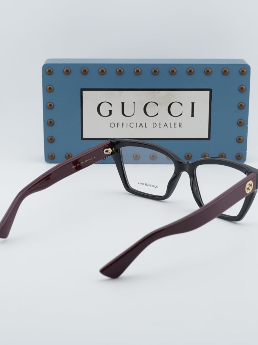 Gucci GG1715O 011 Cat Eye Eyeglasses – Black/Red 55mm - Picture 4 of 11